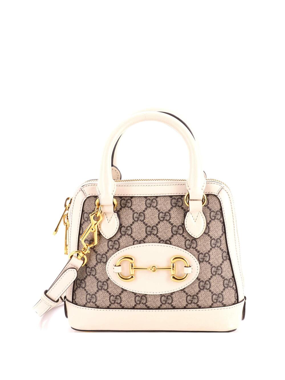 Gucci Horsebit Top Handle Bag Gg Coated #366203G11B